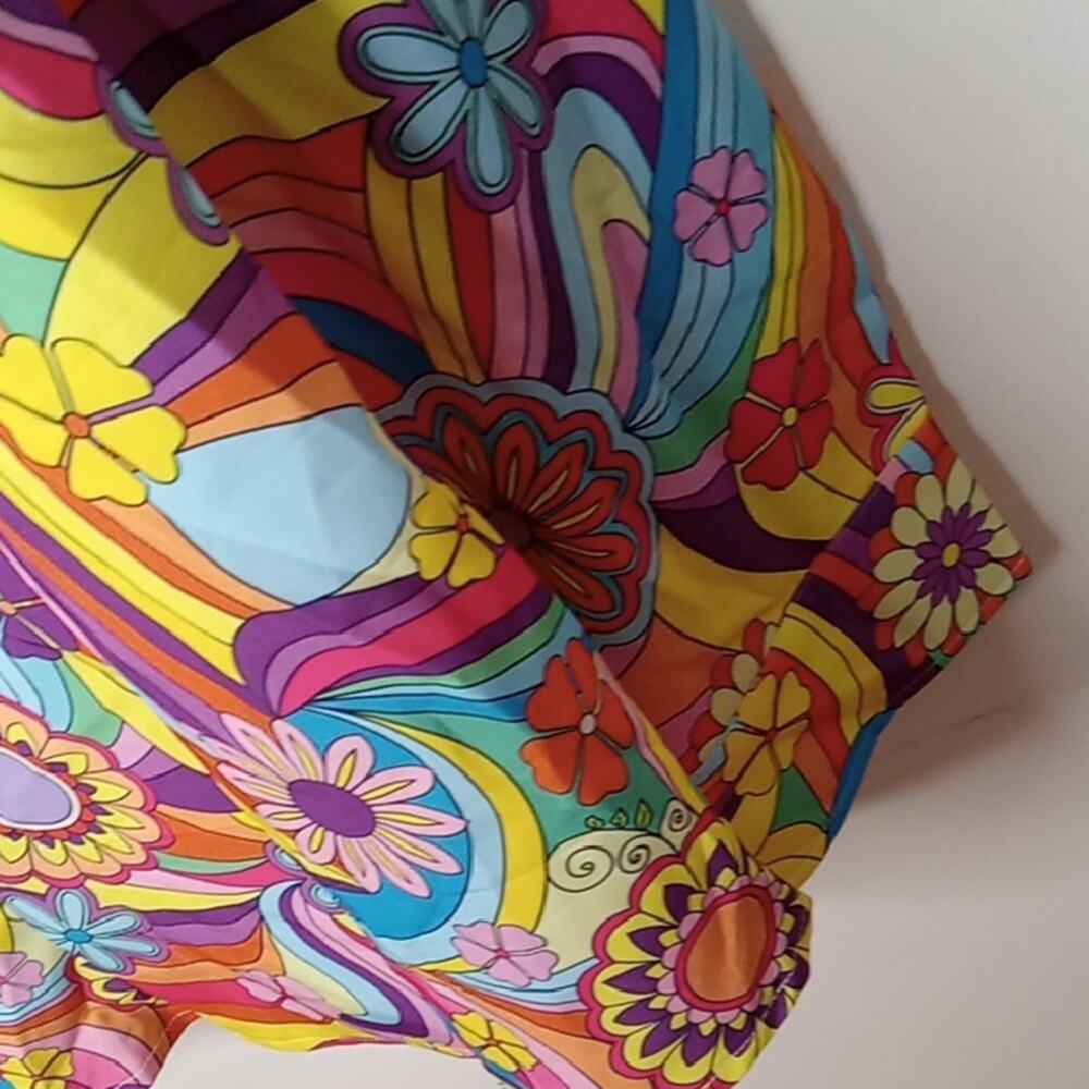 Mainfini Men's Size XL Vibrant Multicolor Button Down Shirt. Hippies - Picture 4 of 9
